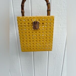 Yellow Woven Handbag